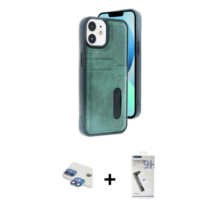 MARSİLYAN™- iPhone 11 Kılıf Yörünge Işık Serisi - Şeffaf Uv Polymer Nano Ekran Koruyucu + Pers Alüminyum Kamera Lens - GI