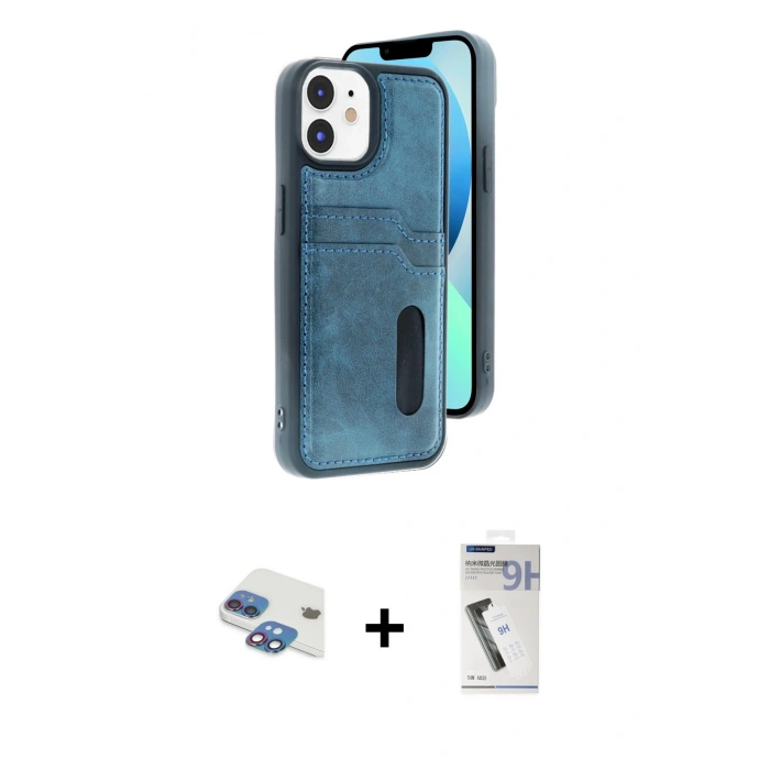 MARSİLYAN™- iPhone 11 Kılıf Yörünge Işık Serisi - Şeffaf Uv Polymer Nano Ekran Koruyucu + Pers Alüminyum Kamera Lens - GI
