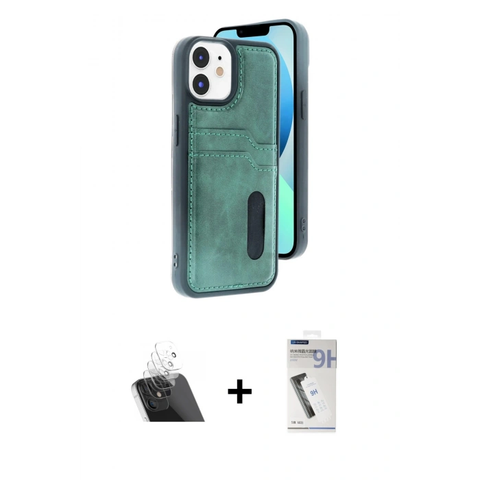 MARSİLYAN™- iPhone 11 Kılıf Yörünge Işık Serisi - Şeffaf Uv Polymer Nano Ekran Koruyucu + Kamera Lens Koruma Cam - SF