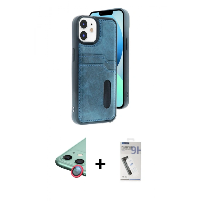 MARSİLYAN™- iPhone 11 Kılıf Yörünge Işık Serisi - Şeffaf Uv Polymer Nano Ekran Koruyucu + Raze Metal Kamera Lens - KI