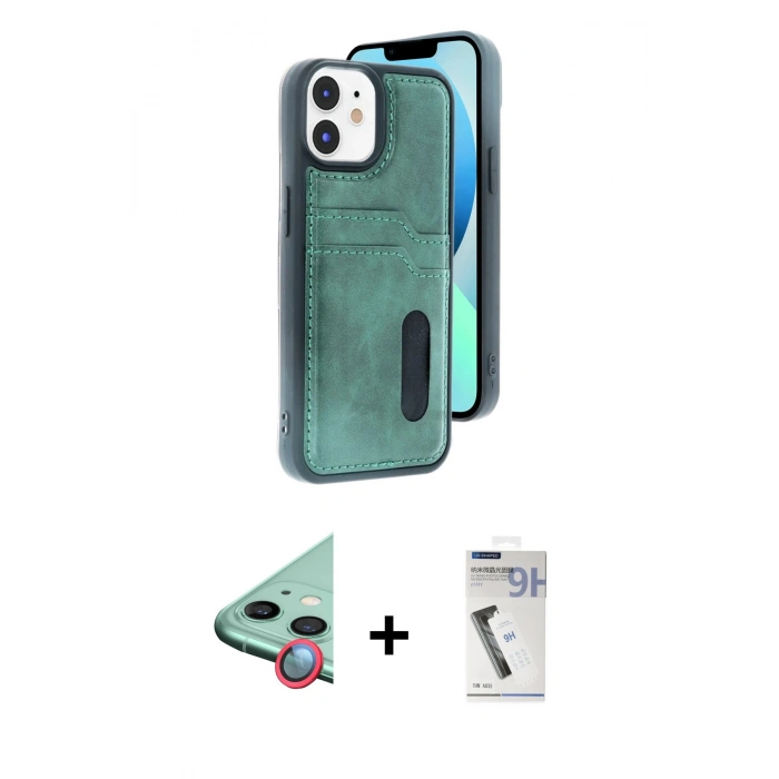 MARSİLYAN™- iPhone 11 Kılıf Yörünge Işık Serisi - Şeffaf Uv Polymer Nano Ekran Koruyucu + Raze Metal Kamera Lens - KI