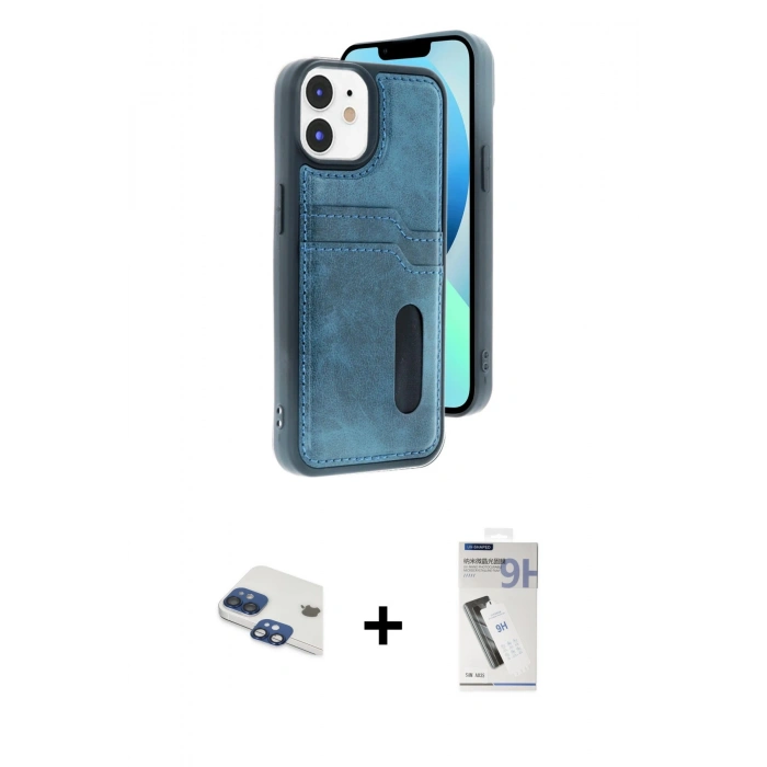 MARSİLYAN™- iPhone 11 Kılıf Yörünge Işık Serisi - Şeffaf Uv Polymer Nano Ekran Koruyucu + Pers Alüminyum Kamera Lens - LT