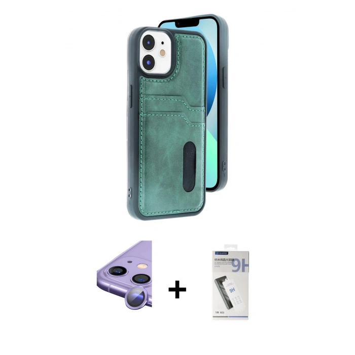 MARSİLYAN™- iPhone 11 Kılıf Yörünge Işık Serisi - Şeffaf Uv Polymer Nano Ekran Koruyucu + Raze Metal Kamera Lens - MR