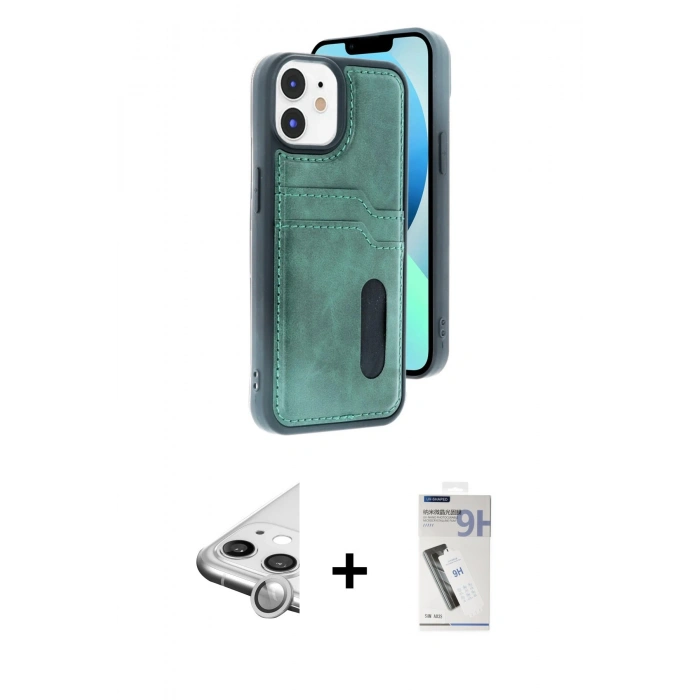 MARSİLYAN™- iPhone 11 Kılıf Yörünge Işık Serisi - Şeffaf Uv Polymer Nano Ekran Koruyucu + Raze Metal Kamera Lens - GS