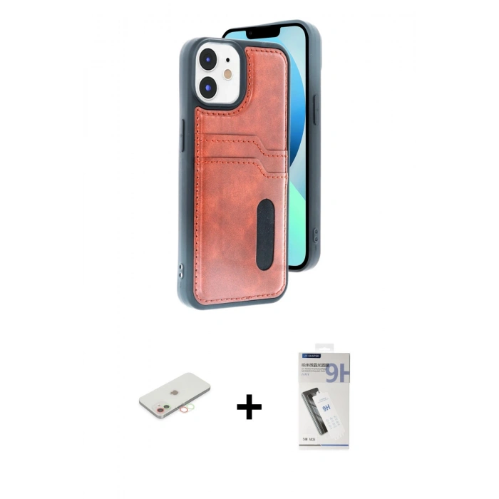 MARSİLYAN™- iPhone 11 Kılıf Yörünge Işık Serisi - Şeffaf Uv Polymer Nano Ekran Koruyucu + Renkli Kamera Lens Koruma Cam - YL