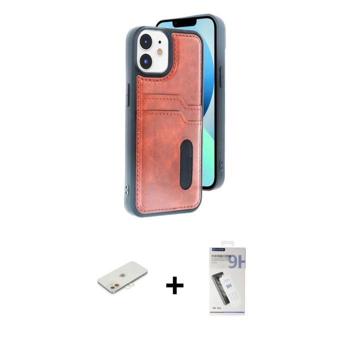MARSİLYAN™- iPhone 11 Kılıf Yörünge Işık Serisi - Şeffaf Uv Polymer Nano Ekran Koruyucu + Renkli Kamera Lens Koruma Cam - TU