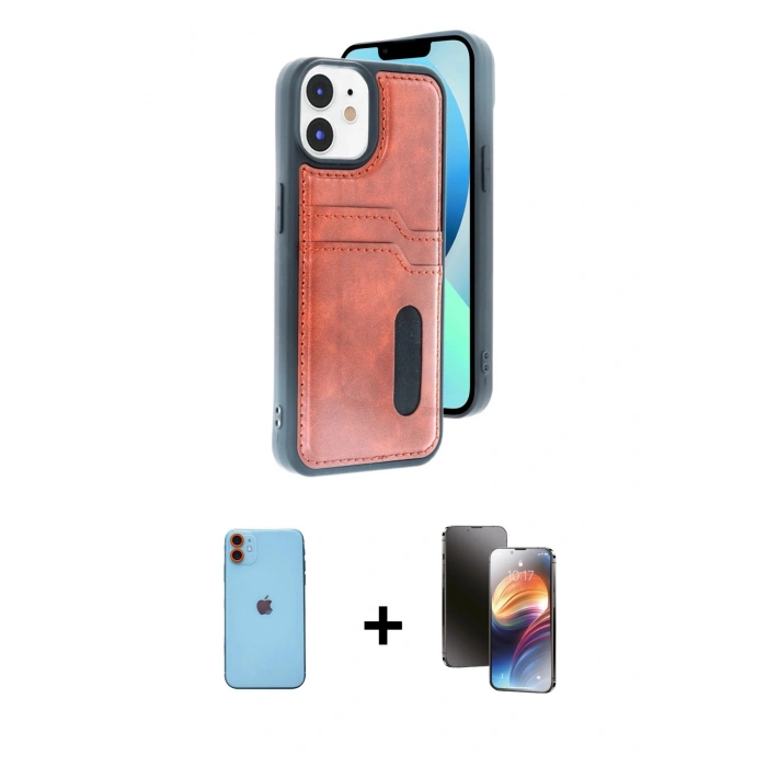 MARSİLYAN™- iPhone 11 Kılıf Yörünge Işık Serisi - Siyah 3D Antistatik Mat Seramik Nano Ekran Koruyucu + Neon Fosforlu Kamera Lens - TU