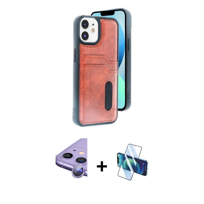 MARSİLYAN™- iPhone 11 Kılıf Yörünge Işık Serisi - Siyah 3D Antistatik Seramik Nano Ekran Koruyucu + Raze Metal Kamera Lens - MR