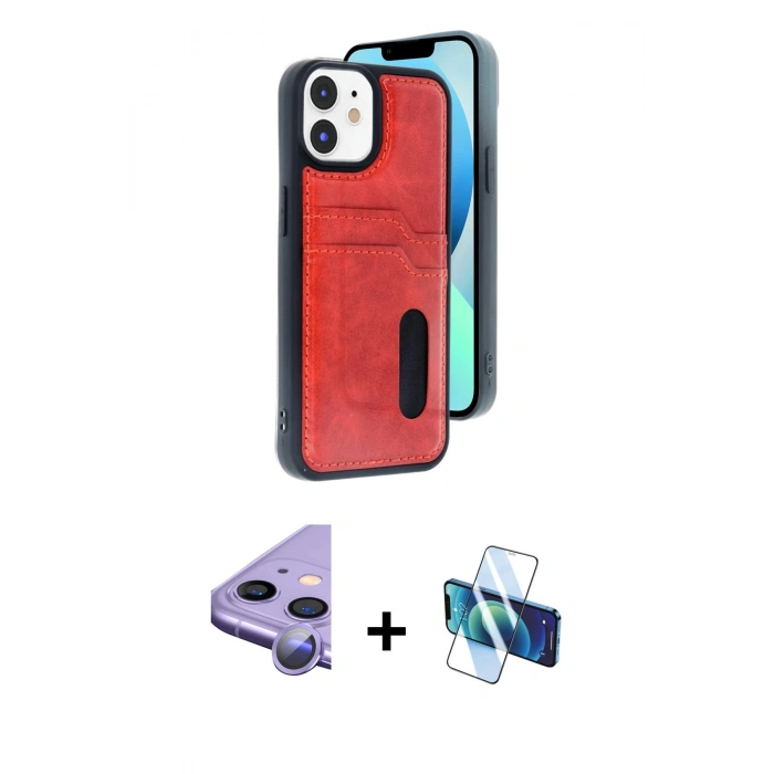MARSİLYAN™- iPhone 11 Kılıf Yörünge Işık Serisi - Siyah 3D Antistatik Seramik Nano Ekran Koruyucu + Raze Metal Kamera Lens - MR
