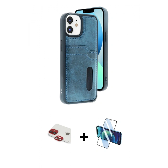 MARSİLYAN™- iPhone 11 Kılıf Yörünge Işık Serisi - Siyah 3D Antistatik Seramik Nano Ekran Koruyucu + Pers Alüminyum Kamera Lens - KI
