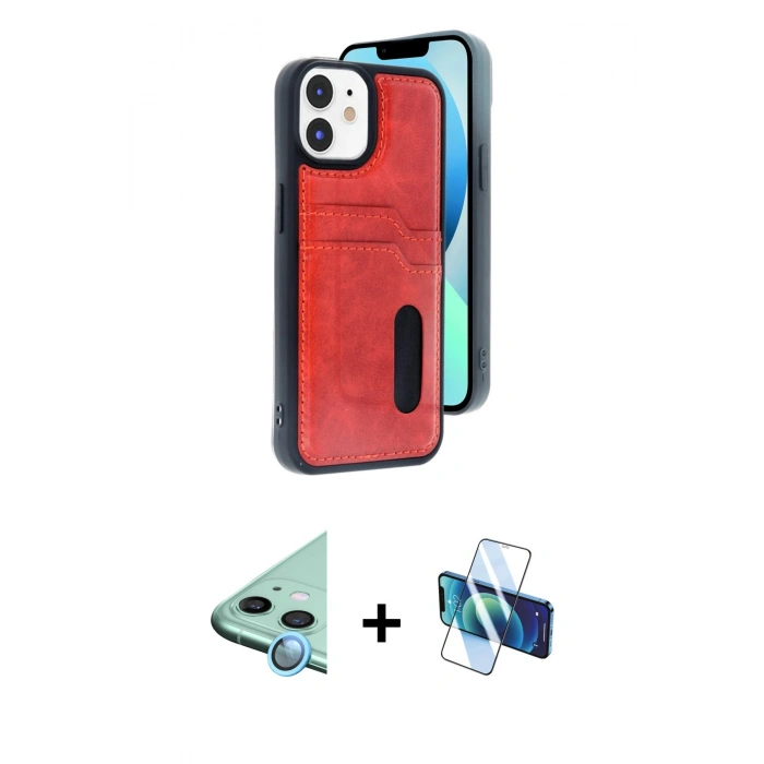 MARSİLYAN™- iPhone 11 Kılıf Yörünge Işık Serisi - Siyah 3D Antistatik Seramik Nano Ekran Koruyucu + Raze Metal Kamera Lens - MI