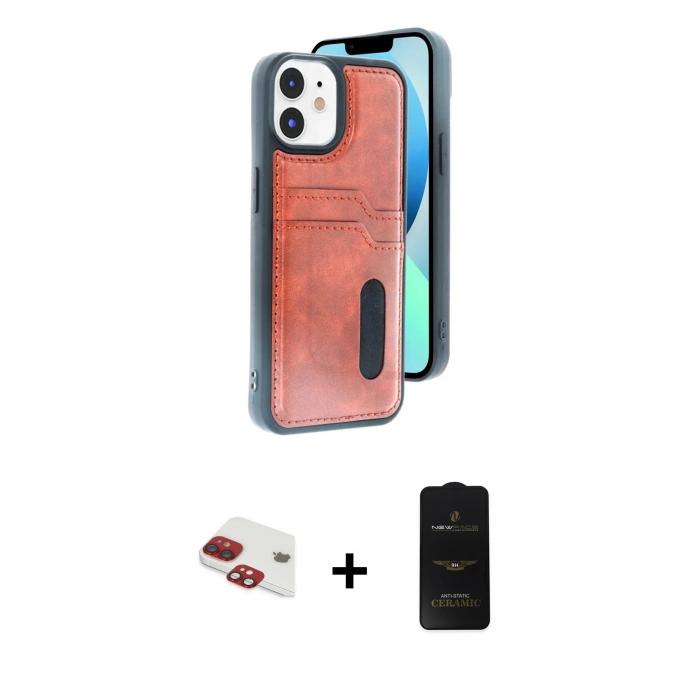 MARSİLYAN™- iPhone 11 Kılıf Yörünge Işık Serisi - Siyah 6D Antistatik Mat Seramik Hayalet Nano Ekran Koruyucu + Pers Alüminyum Kamera Lens - KI