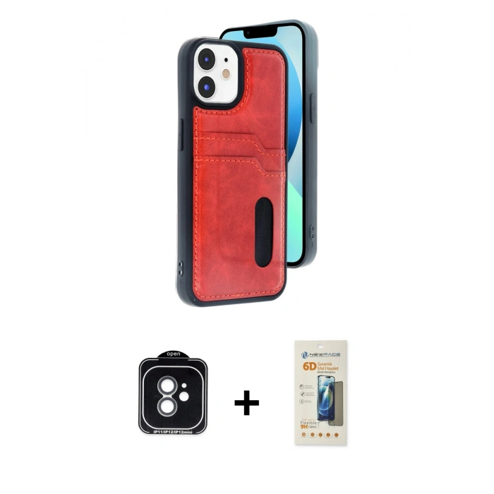 MARSİLYAN™- iPhone 11 Kılıf Yörünge Işık Serisi - Siyah 6D Mat Seramik Hayalet Nano Ekran Koruyucu + PVD Metal Kamera Lens - YL