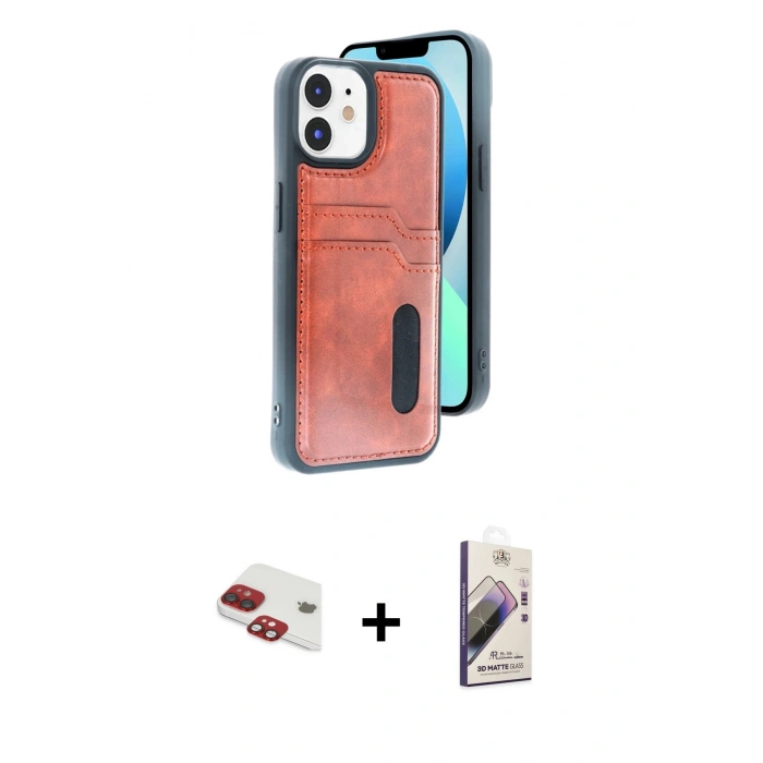 MARSİLYAN™- iPhone 11 Kılıf Yörünge Işık Serisi - Siyah Bilvis 3D Mat Cam Ekran Koruyucu + Pers Alüminyum Kamera Lens - KI