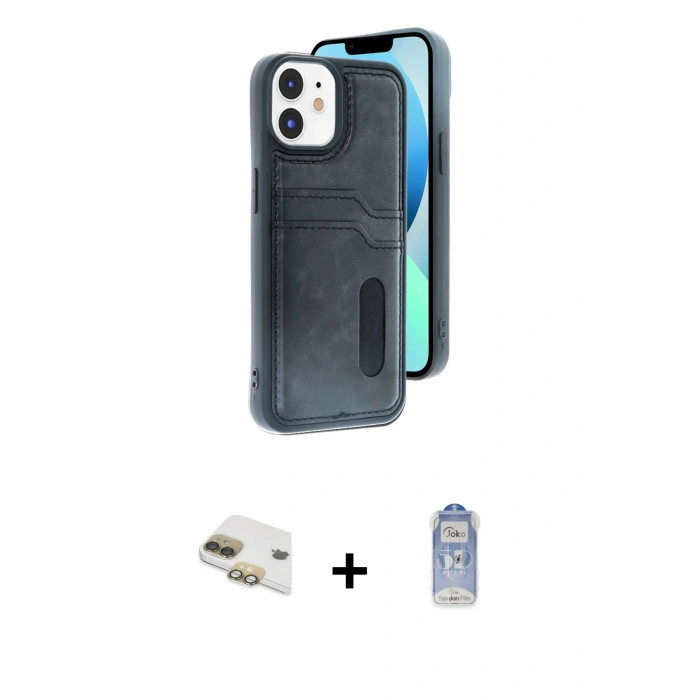 MARSİLYAN™- iPhone 11 Kılıf Yörünge Işık Serisi - Siyah Joko Magic 5D Cam + Pers Alüminyum Kamera Lens - GD