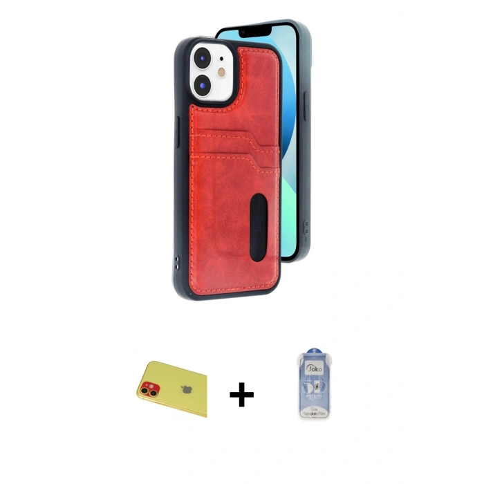 MARSİLYAN™- iPhone 11 Kılıf Yörünge Işık Serisi - Siyah Joko Magic 5D Cam + Rainbow Kamera Lens Koruma Cam - KI