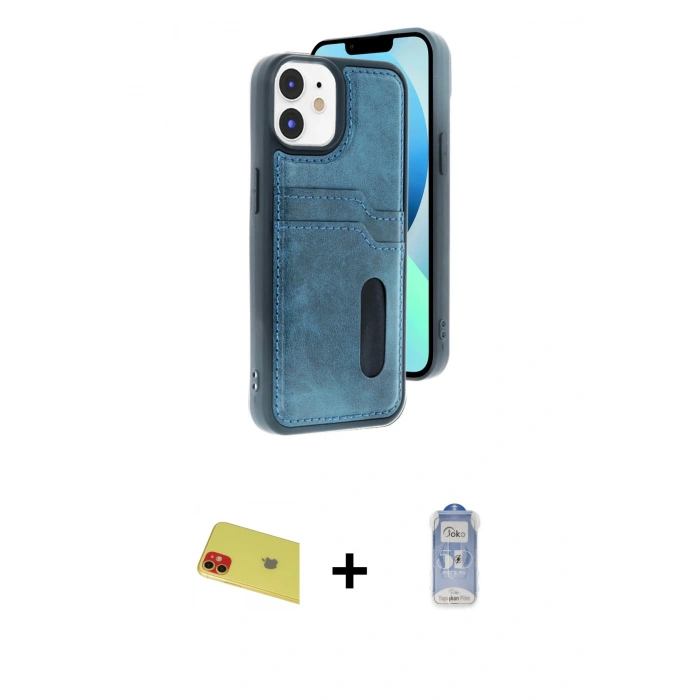 MARSİLYAN™- iPhone 11 Kılıf Yörünge Işık Serisi - Siyah Joko Magic 5D Cam + Rainbow Kamera Lens Koruma Cam - KI