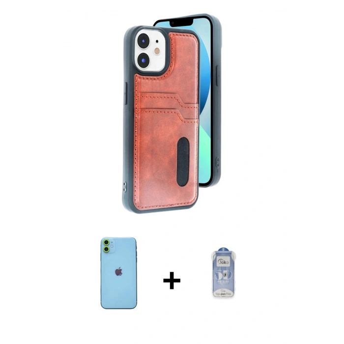 MARSİLYAN™- iPhone 11 Kılıf Yörünge Işık Serisi - Siyah Joko Magic 5D Cam + Neon Fosforlu Kamera Lens - YL