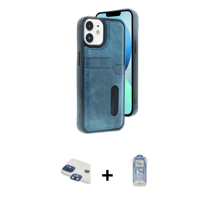 MARSİLYAN™- iPhone 11 Kılıf Yörünge Işık Serisi - Siyah Joko Magic 5D Cam + Pers Alüminyum Kamera Lens - LT
