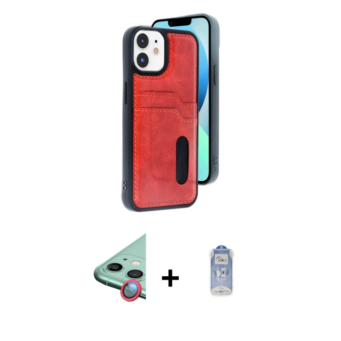 MARSİLYAN™- iPhone 11 Kılıf Yörünge Işık Serisi - Siyah Joko Magic 5D Cam + Raze Metal Kamera Lens - KI