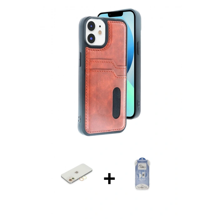 MARSİLYAN™- iPhone 11 Kılıf Yörünge Işık Serisi - Siyah Joko Magic 5D Cam + Renkli Kamera Lens Koruma Cam - SI