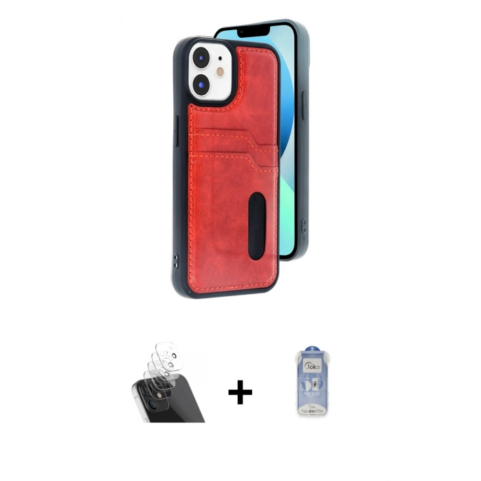 MARSİLYAN™- iPhone 11 Kılıf Yörünge Işık Serisi - Siyah Joko Magic 5D Cam + Kamera Lens Koruma Cam - SF