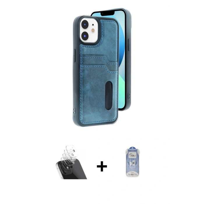 MARSİLYAN™- iPhone 11 Kılıf Yörünge Işık Serisi - Siyah Joko Magic 5D Cam + Kamera Lens Koruma Cam - SF