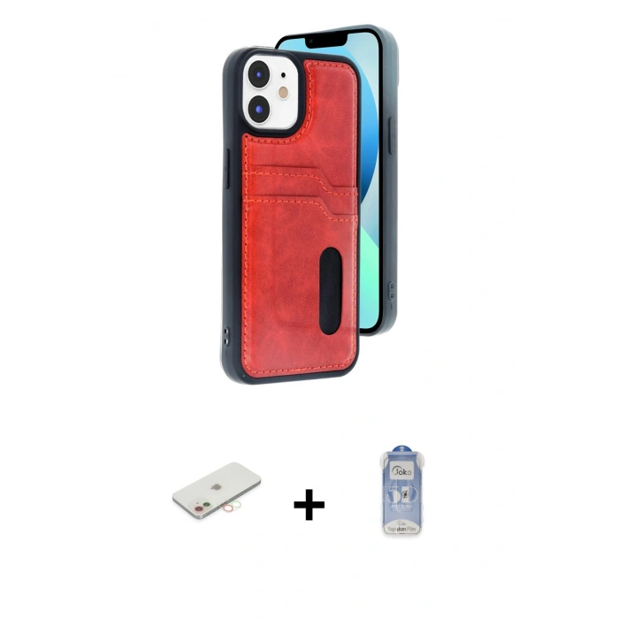 MARSİLYAN™- iPhone 11 Kılıf Yörünge Işık Serisi - Siyah Joko Magic 5D Cam + Renkli Kamera Lens Koruma Cam - YL