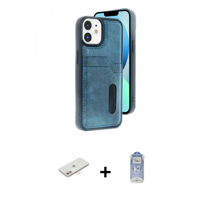 MARSİLYAN™- iPhone 11 Kılıf Yörünge Işık Serisi - Siyah Joko Magic 5D Cam + Renkli Kamera Lens Koruma Cam - YL