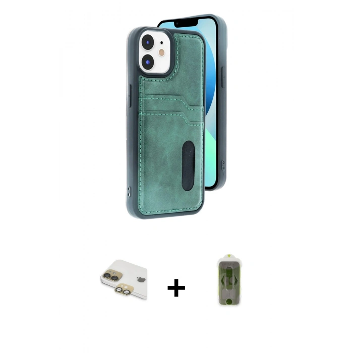 MARSİLYAN™- iPhone 11 Kılıf Yörünge Işık Serisi - Siyah Joko Magic 5D Hayalet Cam + Pers Alüminyum Kamera Lens - GD