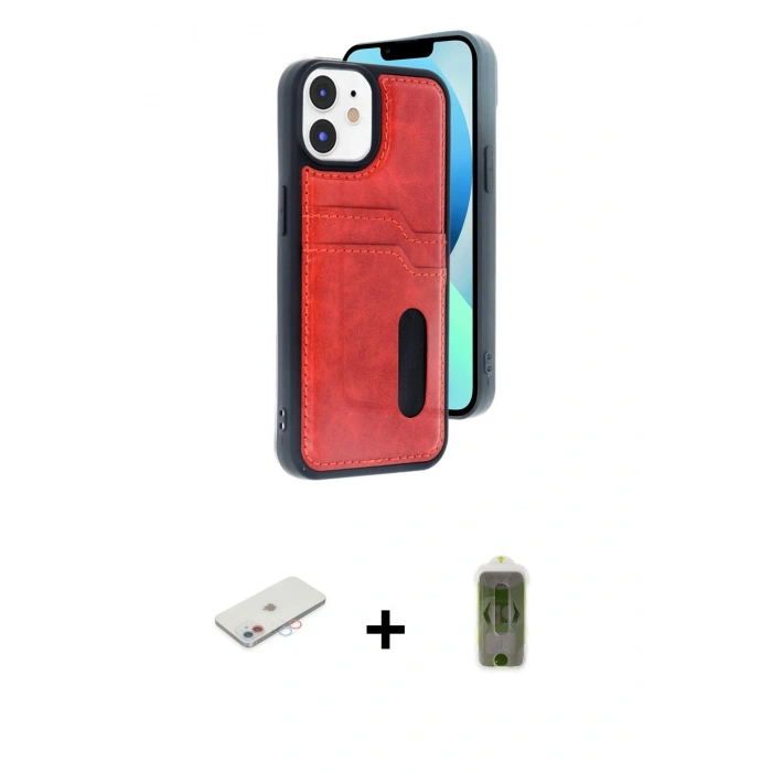 MARSİLYAN™- iPhone 11 Kılıf Yörünge Işık Serisi - Siyah Joko Magic 5D Hayalet Cam + Renkli Kamera Lens Koruma Cam - PE