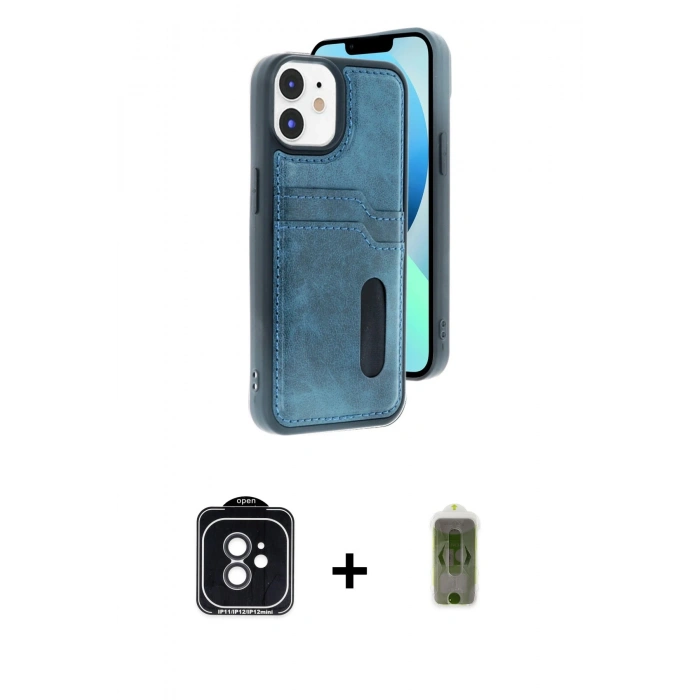 MARSİLYAN™- iPhone 11 Kılıf Yörünge Işık Serisi - Siyah Joko Magic 5D Hayalet Cam + PVD Metal Kamera Lens - SH