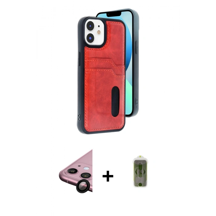 MARSİLYAN™- iPhone 11 Kılıf Yörünge Işık Serisi - Siyah Joko Magic 5D Hayalet Cam + Raze Metal Kamera Lens - SH