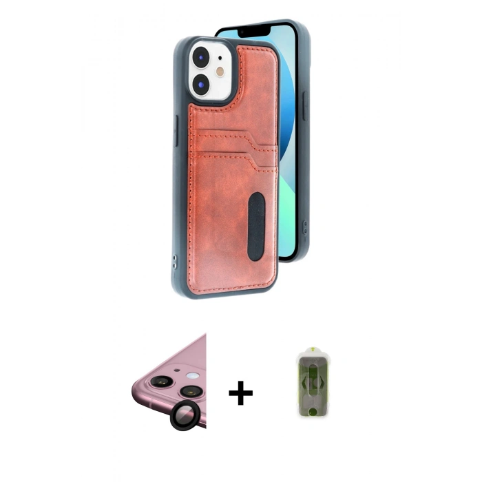 MARSİLYAN™- iPhone 11 Kılıf Yörünge Işık Serisi - Siyah Joko Magic 5D Hayalet Cam + Raze Metal Kamera Lens - SH