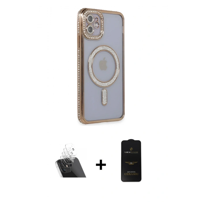 MARSİLYAN™- iPhone 11 Kılıf Zirve Doku Prime - Siyah 6D Antistatik Mat Seramik Hayalet Nano Ekran Koruyucu + Kamera Lens Koruma Cam - SF