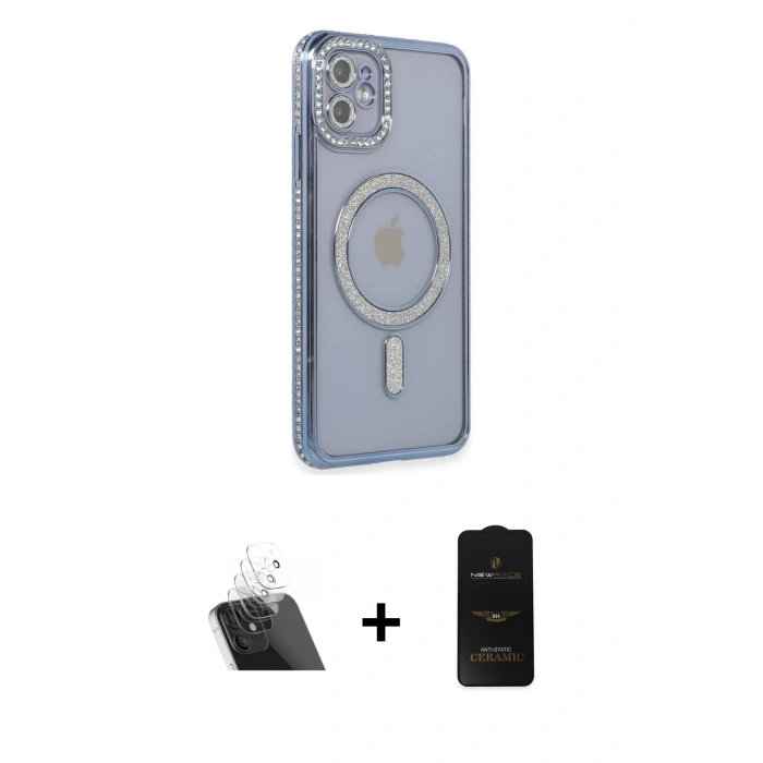 MARSİLYAN™- iPhone 11 Kılıf Zirve Doku Prime - Siyah 6D Antistatik Mat Seramik Hayalet Nano Ekran Koruyucu + Kamera Lens Koruma Cam - SF