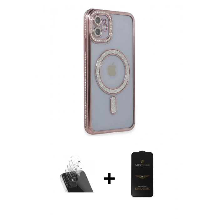 MARSİLYAN™- iPhone 11 Kılıf Zirve Doku Prime - Siyah 6D Antistatik Mat Seramik Hayalet Nano Ekran Koruyucu + Kamera Lens Koruma Cam - SF
