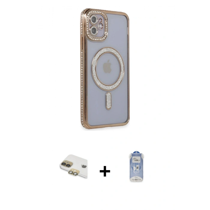 MARSİLYAN™- iPhone 11 Kılıf Zirve Doku Prime - Siyah Joko Magic 5D Cam + Pers Alüminyum Kamera Lens - GD