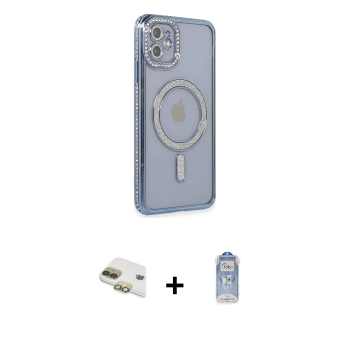 MARSİLYAN™- iPhone 11 Kılıf Zirve Doku Prime - Siyah Joko Magic 5D Cam + Pers Alüminyum Kamera Lens - GD