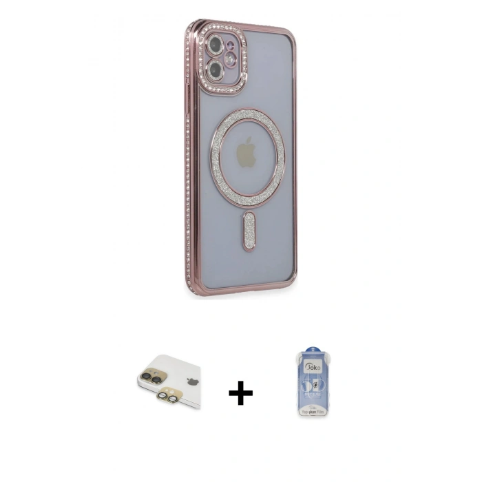 MARSİLYAN™- iPhone 11 Kılıf Zirve Doku Prime - Siyah Joko Magic 5D Cam + Pers Alüminyum Kamera Lens - GD