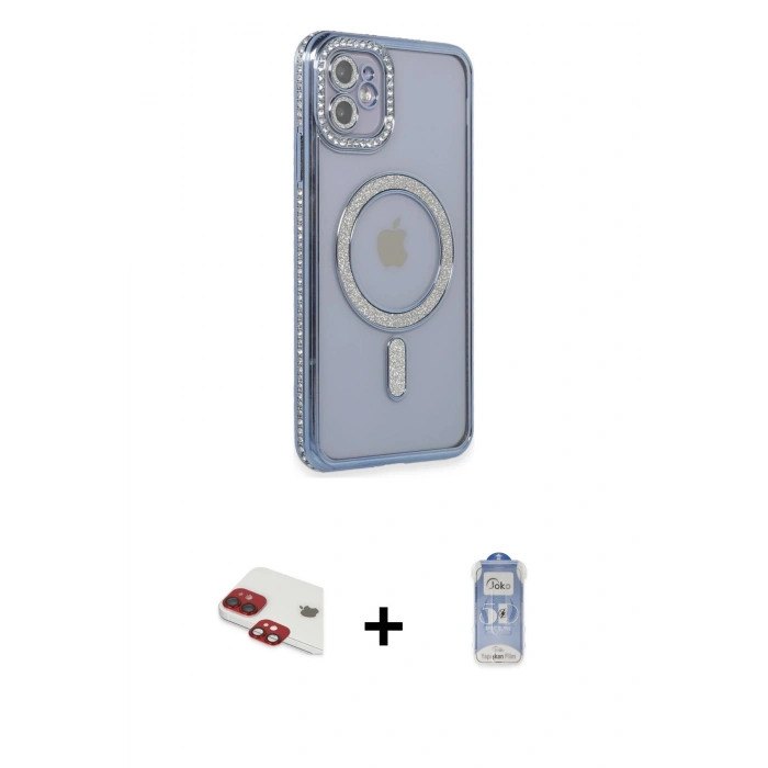 MARSİLYAN™- iPhone 11 Kılıf Zirve Doku Prime - Siyah Joko Magic 5D Cam + Pers Alüminyum Kamera Lens - KI