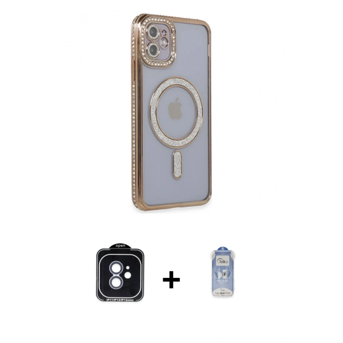 MARSİLYAN™- iPhone 11 Kılıf Zirve Doku Prime - Siyah Joko Magic 5D Cam + PVD Metal Kamera Lens - MI