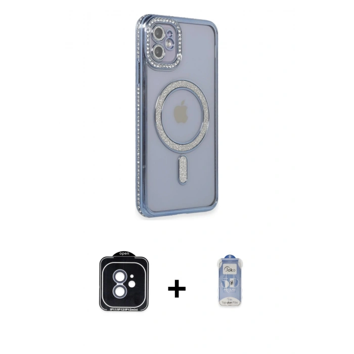 MARSİLYAN™- iPhone 11 Kılıf Zirve Doku Prime - Siyah Joko Magic 5D Cam + PVD Metal Kamera Lens - MI