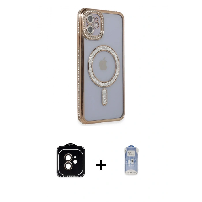 MARSİLYAN™- iPhone 11 Kılıf Zirve Doku Prime - Siyah Joko Magic 5D Cam + PVD Metal Kamera Lens - TU