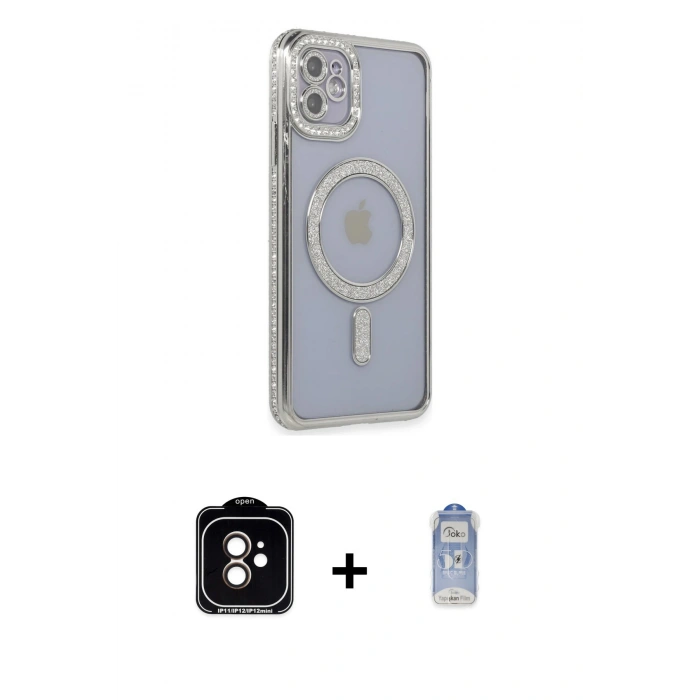MARSİLYAN™- iPhone 11 Kılıf Zirve Doku Prime - Siyah Joko Magic 5D Cam + PVD Metal Kamera Lens - TU