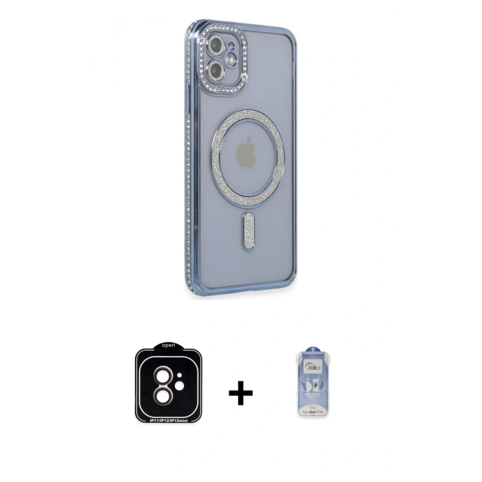 MARSİLYAN™- iPhone 11 Kılıf Zirve Doku Prime - Siyah Joko Magic 5D Cam + PVD Metal Kamera Lens - TU