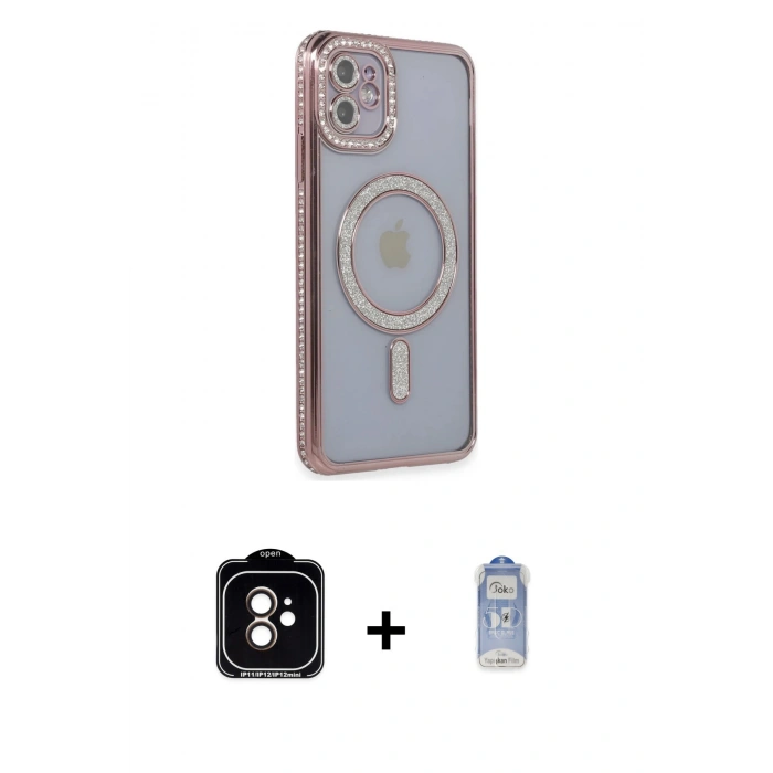MARSİLYAN™- iPhone 11 Kılıf Zirve Doku Prime - Siyah Joko Magic 5D Cam + PVD Metal Kamera Lens - TU