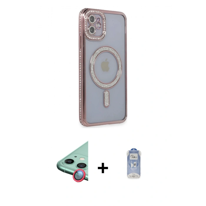 MARSİLYAN™- iPhone 11 Kılıf Zirve Doku Prime - Siyah Joko Magic 5D Cam + Raze Metal Kamera Lens - KI