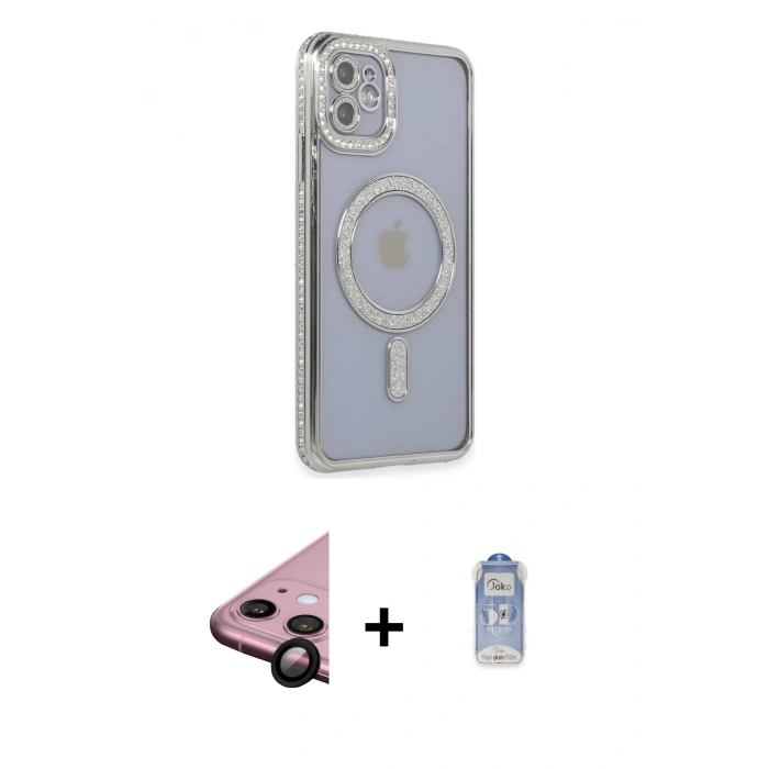 MARSİLYAN™- iPhone 11 Kılıf Zirve Doku Prime - Siyah Joko Magic 5D Cam + Raze Metal Kamera Lens - SH
