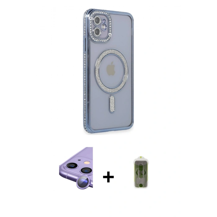 MARSİLYAN™- iPhone 11 Kılıf Zirve Doku Prime - Siyah Joko Magic 5D Hayalet Cam + Raze Metal Kamera Lens - MR